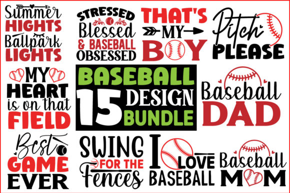 Baseball SVG T Shirt Design Bundle for Crafters