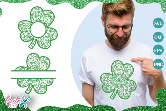 Clover Zentangle Monograms Frames: A Versatile Graphics Tool for T-Shirt Designs