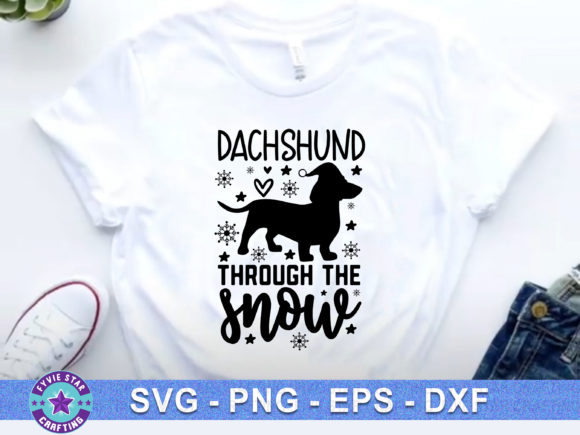 Dachshund Through the Snow: A Charming T-Shirt Design for Local Brands