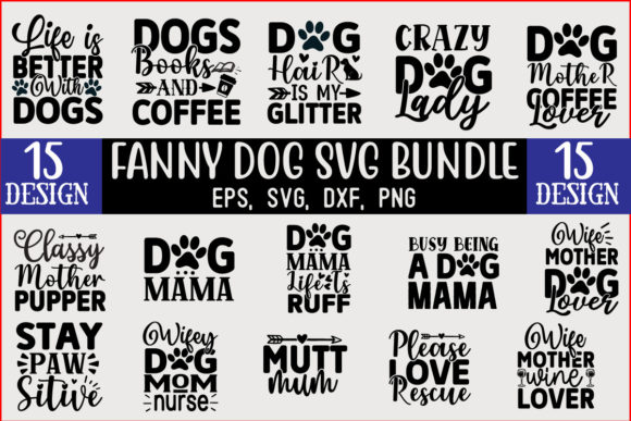 DOG SVG T Shirt Design Bundle for Crafters and Graphics