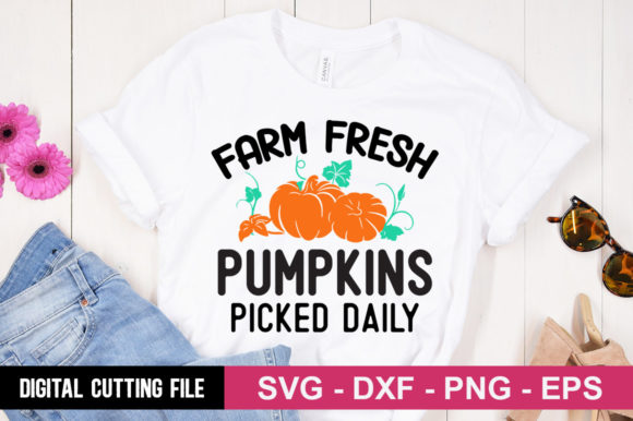 Farm Fresh Pumpkins Picked Daily SVG for T-Shirt Designs