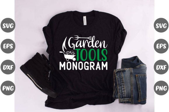 Garden Design, Garden Tools Monogram for T-Shirt Designs