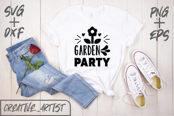 Garden Party Graphics: A Fresh T-Shirt Design Asset
