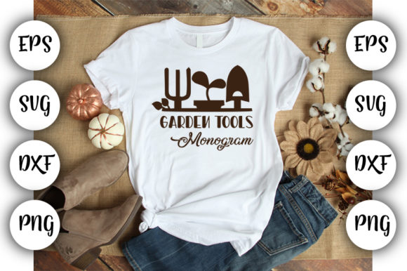 Garden Quotes Garden Tools Monogram: A Versatile Graphics Asset for T-Shirt Designs