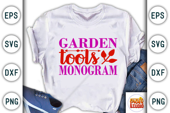 Garden Svg Design, Garden Tools for Modern Graphics and T-Shirt Designs