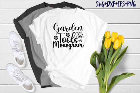 Garden Tools Monogram: A Versatile Graphics Asset for T-Shirt Designs