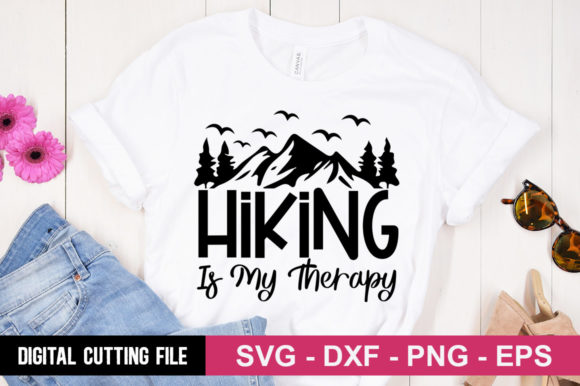 Hiking is My Therapy SVG for T-Shirt Designs and Graphics