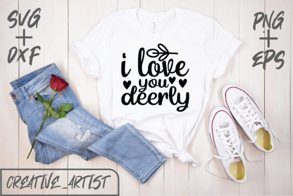 I Love You Deerly: A Charming Graphics Asset for T-Shirt Designs