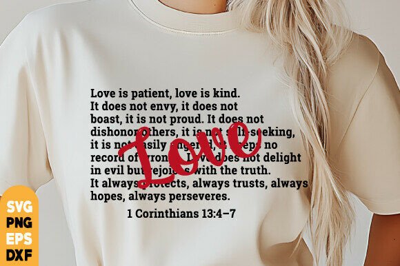 Love is Patient PNG: A Perfect Graphic for T-Shirt Designs