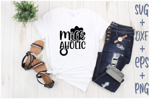 Milk Aholic: A Charming Graphic for T-Shirt Designs