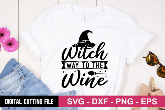 Witch Way to the Wine SVG: Perfect for T-Shirt Designs and Graphics