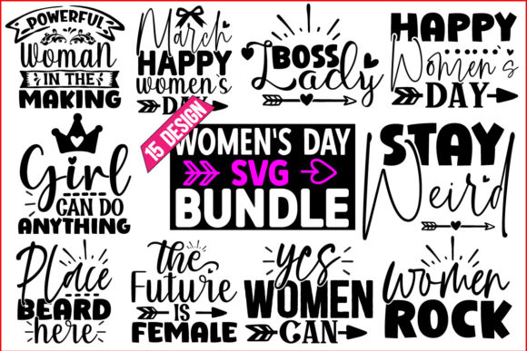 Woman's Day SVG T Shirt Bundle: Perfect for Crafts and Graphics