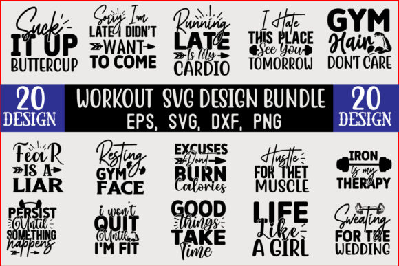 Workout SVG T-Shirt Designs: A Versatile Graphics Bundle